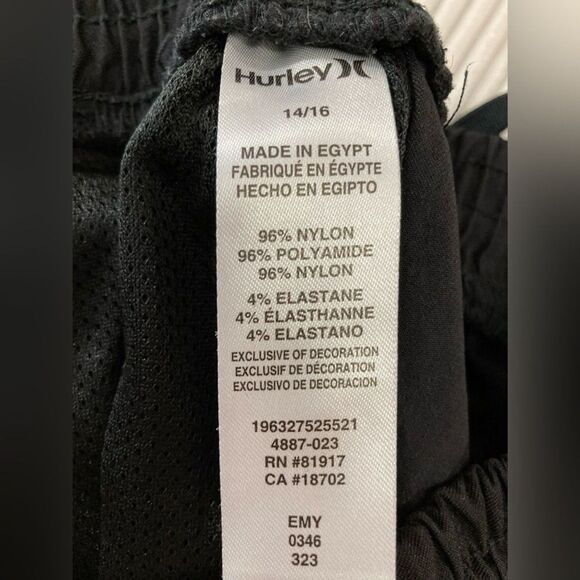 Hurley Boys 14/16 Black Nylon Jogger Pants Pull-On Pockets Outdoor Gorpcore - Picture 7 of 11